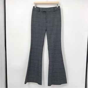 Smythe Mid Rise Bootcut Pants Gray Windowpane Plaid Size 2 Stretch